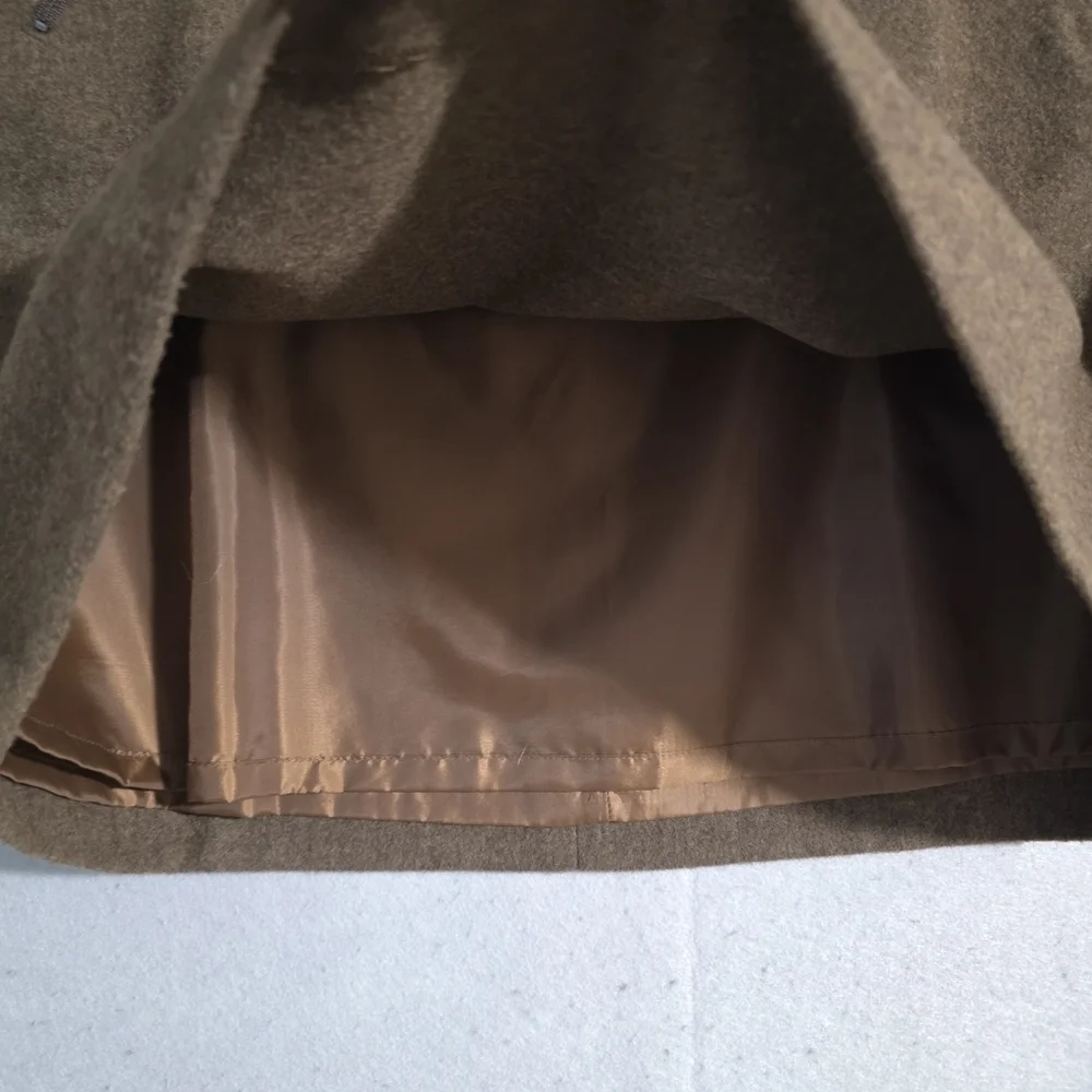 Talbots Petites Womens Brown Wool Blend Lined Pencil Skirt Size 12P